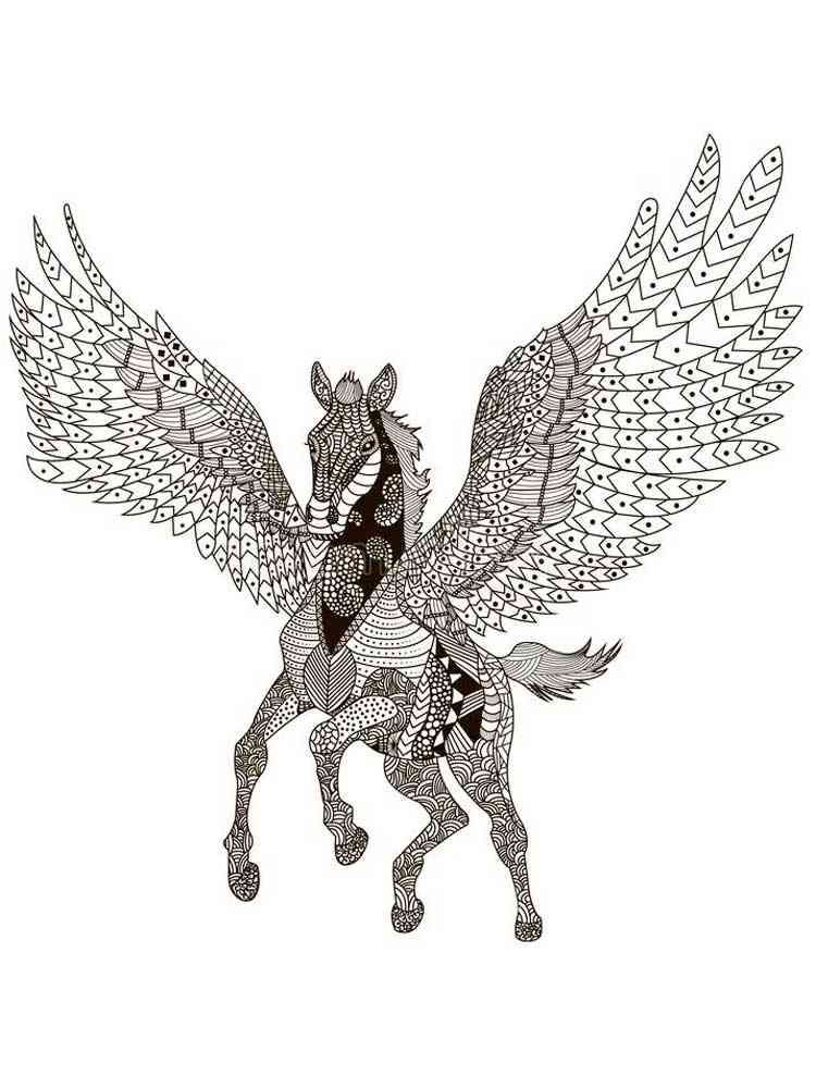 Pegasus coloring pages for adults