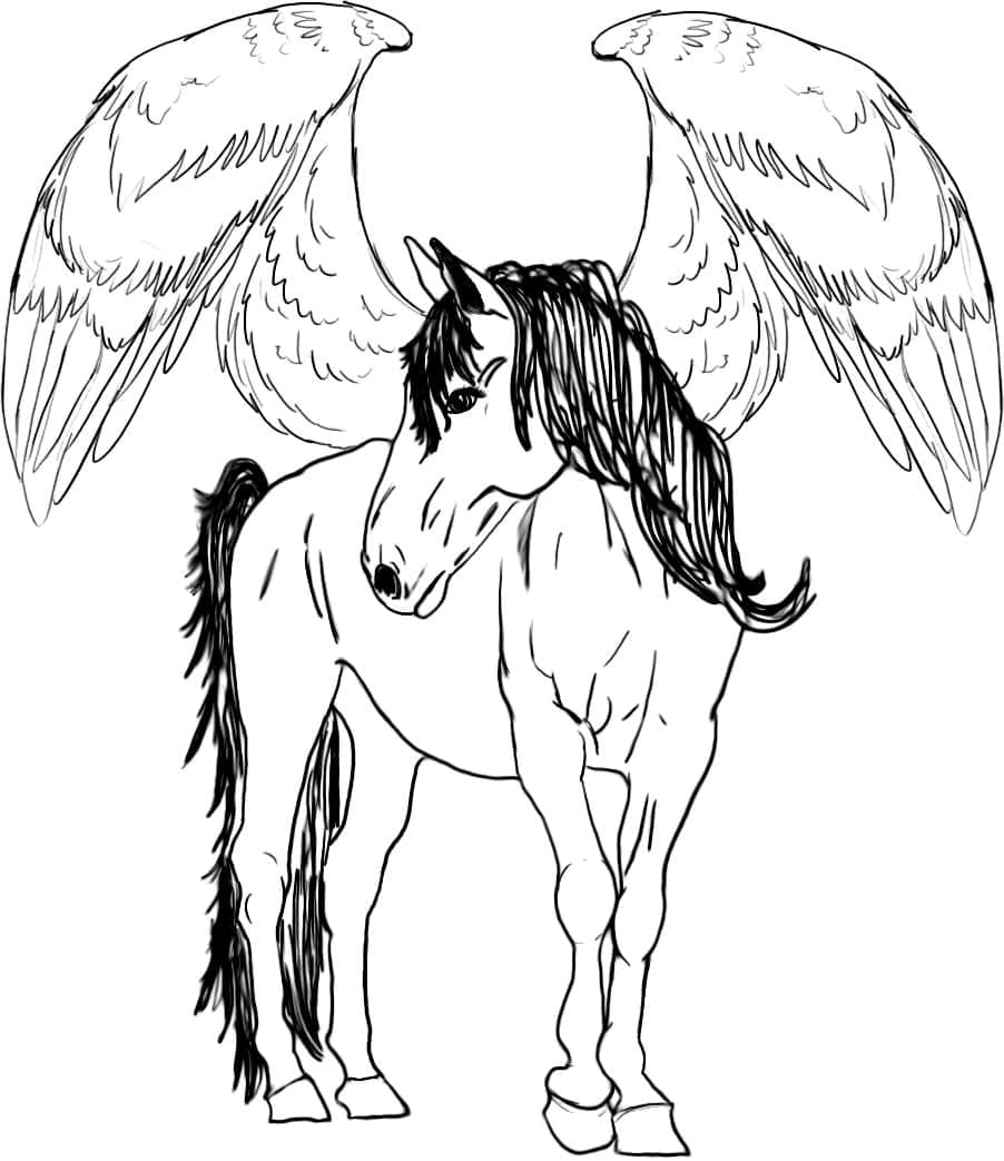 Pegasus for free coloring page