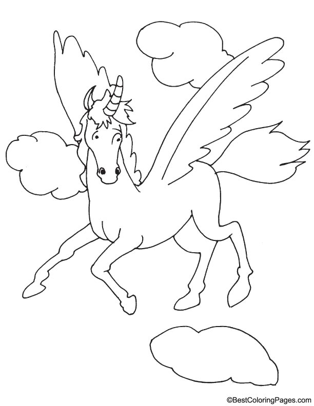Flying horse pegasus coloring page download free flying horse pegasus coloring page for kids best coloring pages