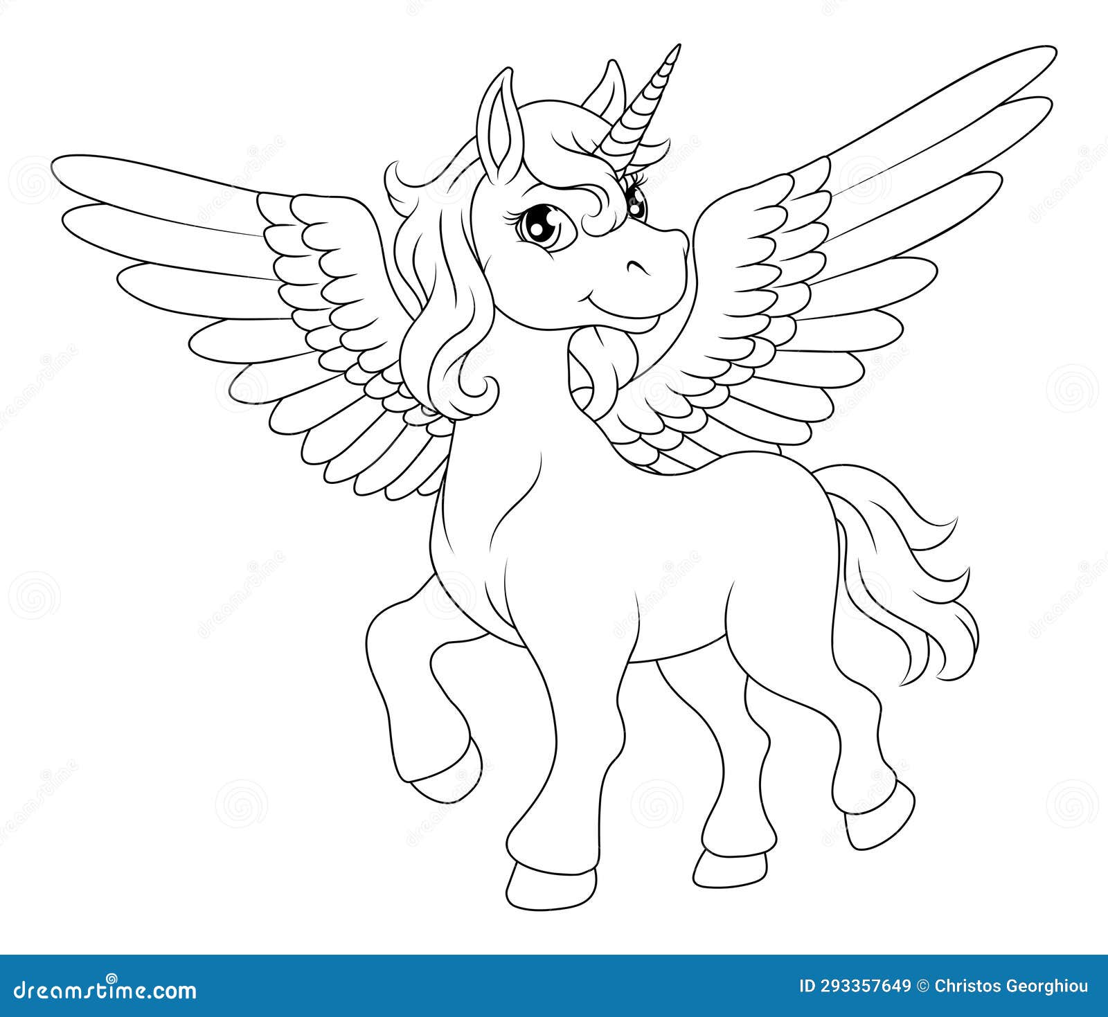 Colouring flying unicorn stock illustrations â colouring flying unicorn stock illustrations vectors clipart
