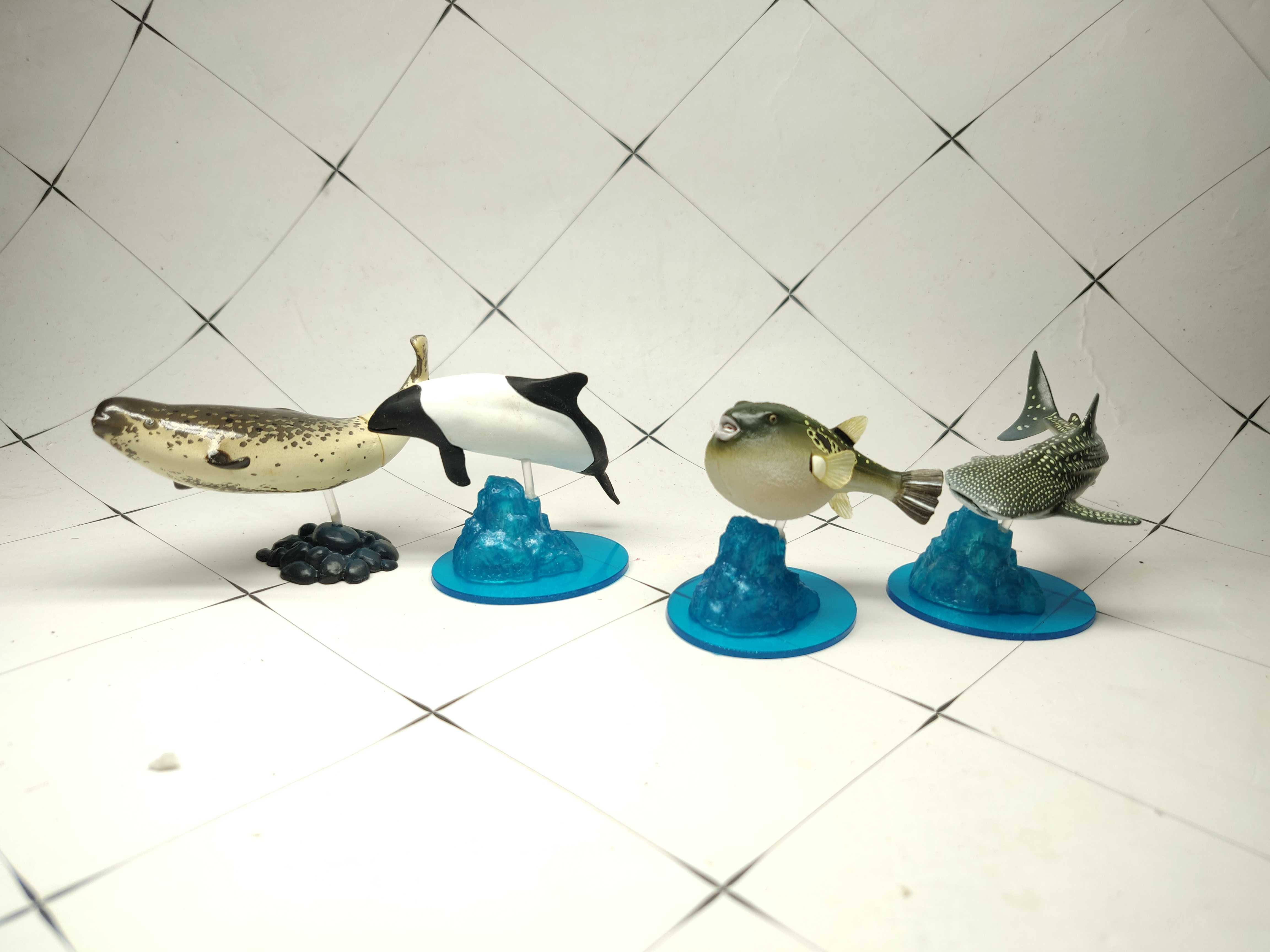 Figura de brinquedo de pvc modelo de aquãrio japonãªs redfin oriental mata libãlula baleia tubarão decoraãão