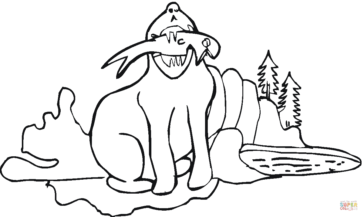 Seal catches a fish coloring page free printable coloring pages
