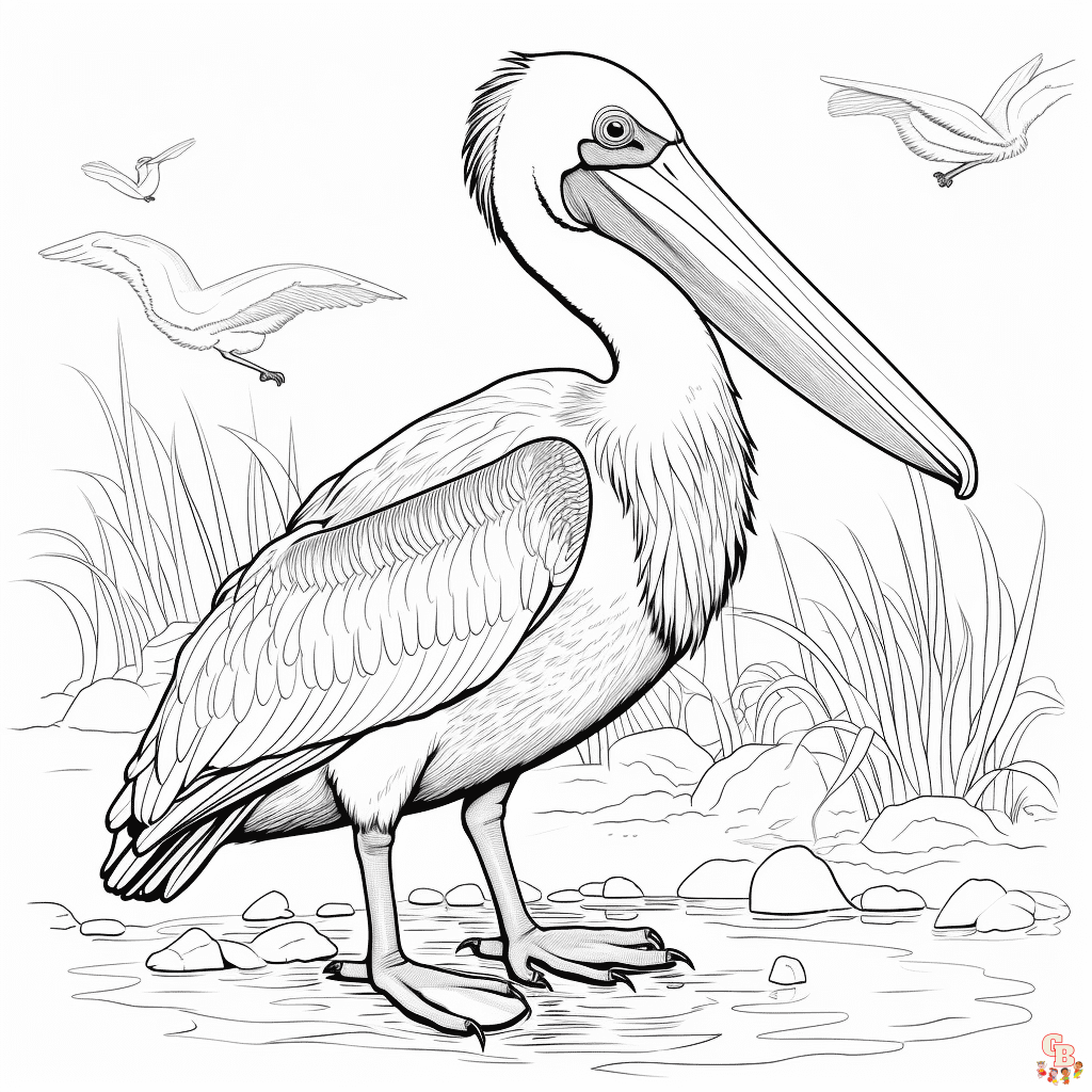 Printable pelican coloring pages free for kids and adults