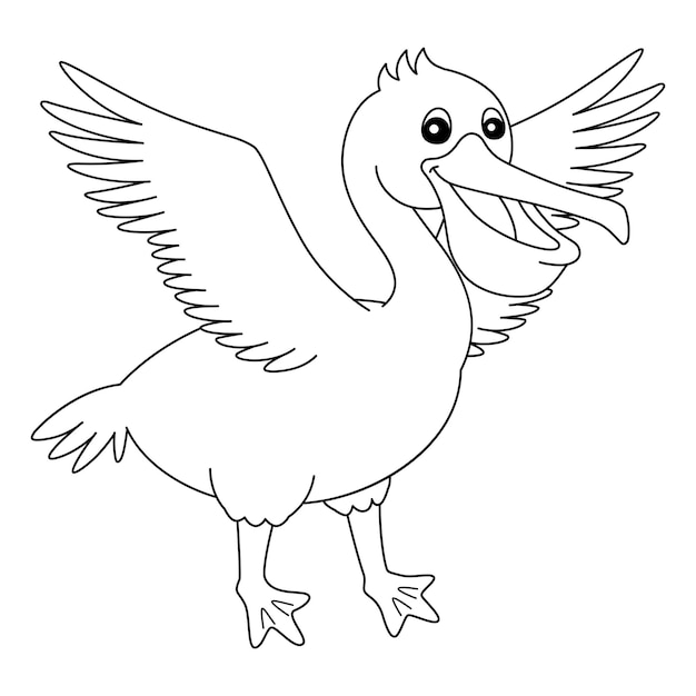 Premium vector pelican animal coloring page isolated for kids