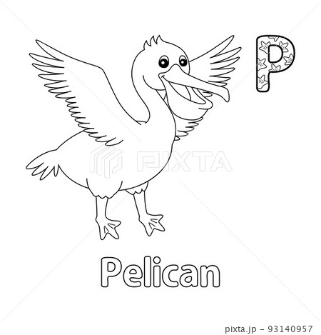 Pelican alphabet abc coloring page p