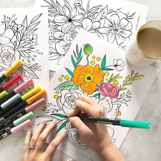 Floral loring pages