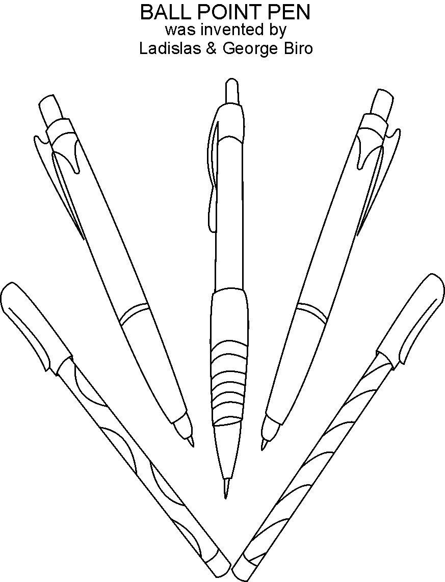 Ball pen coloring printable