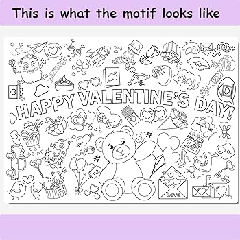 Howaf valentines day coloring poster with pcs colors paint pens