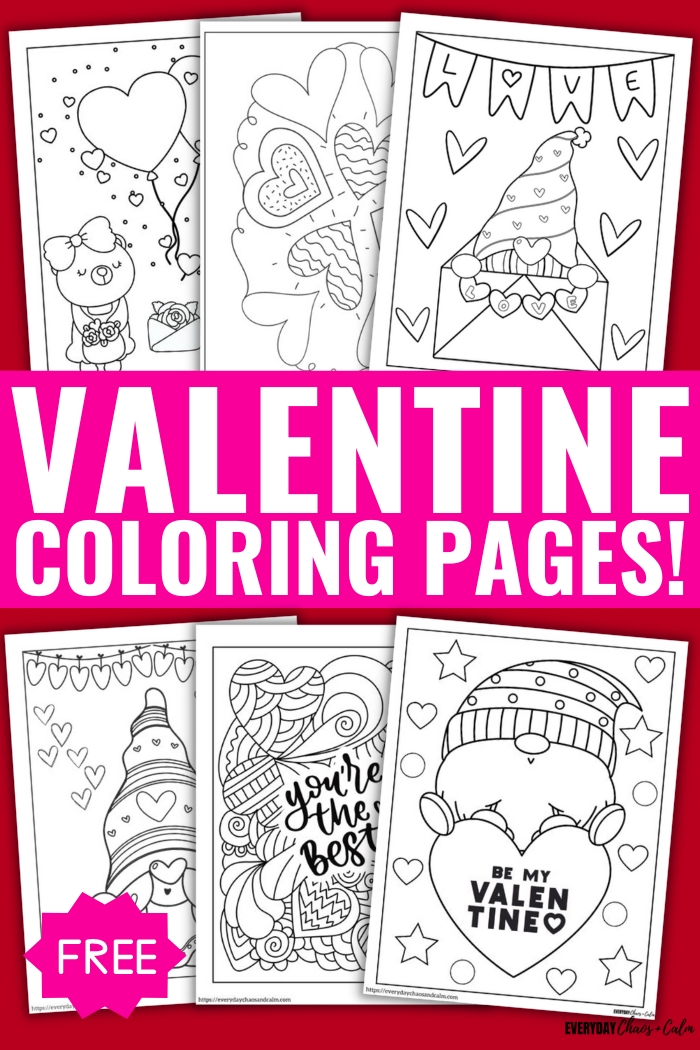 Free valentine coloring pages for kids