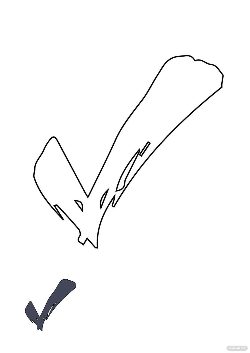 Free pencil check mark coloring page