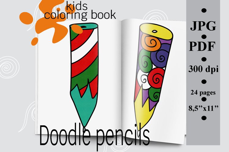 Doodle pencils kids coloring book printable coloring page