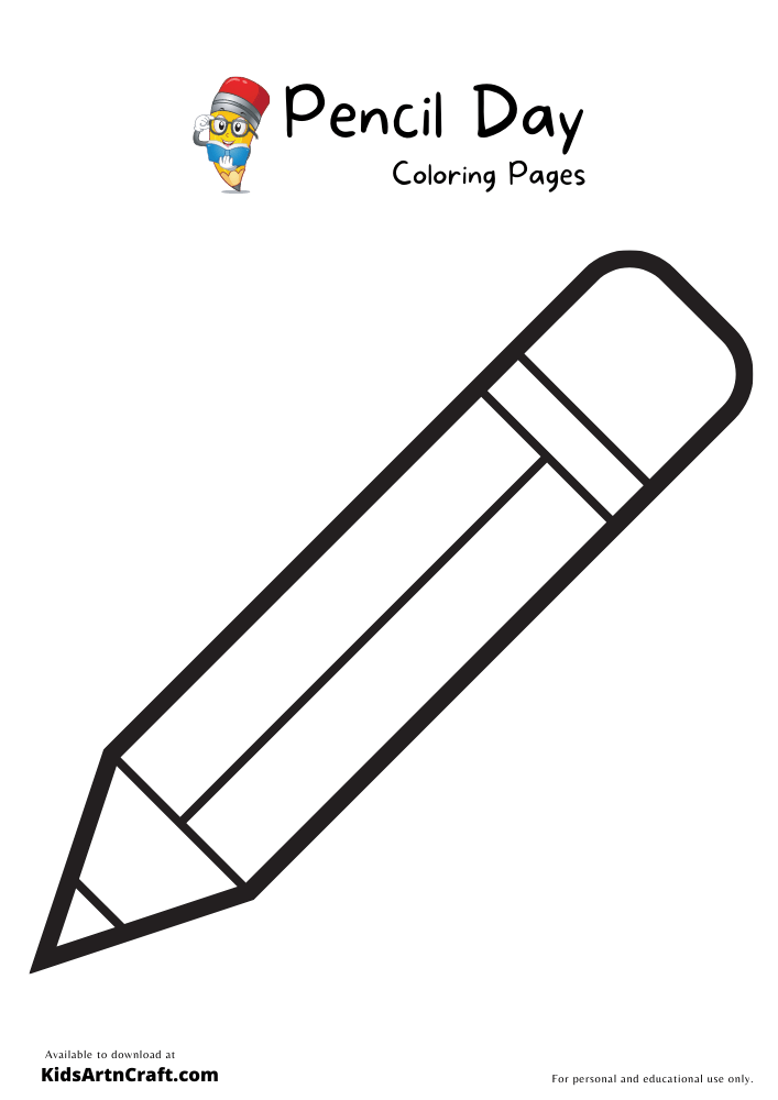 Pencil day coloring pages for kids â free printables