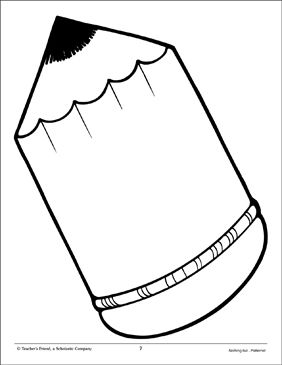 Crayon and pencil large patterns printable clip art and images kindergarten math worksheets addition teacher features pencil crafts