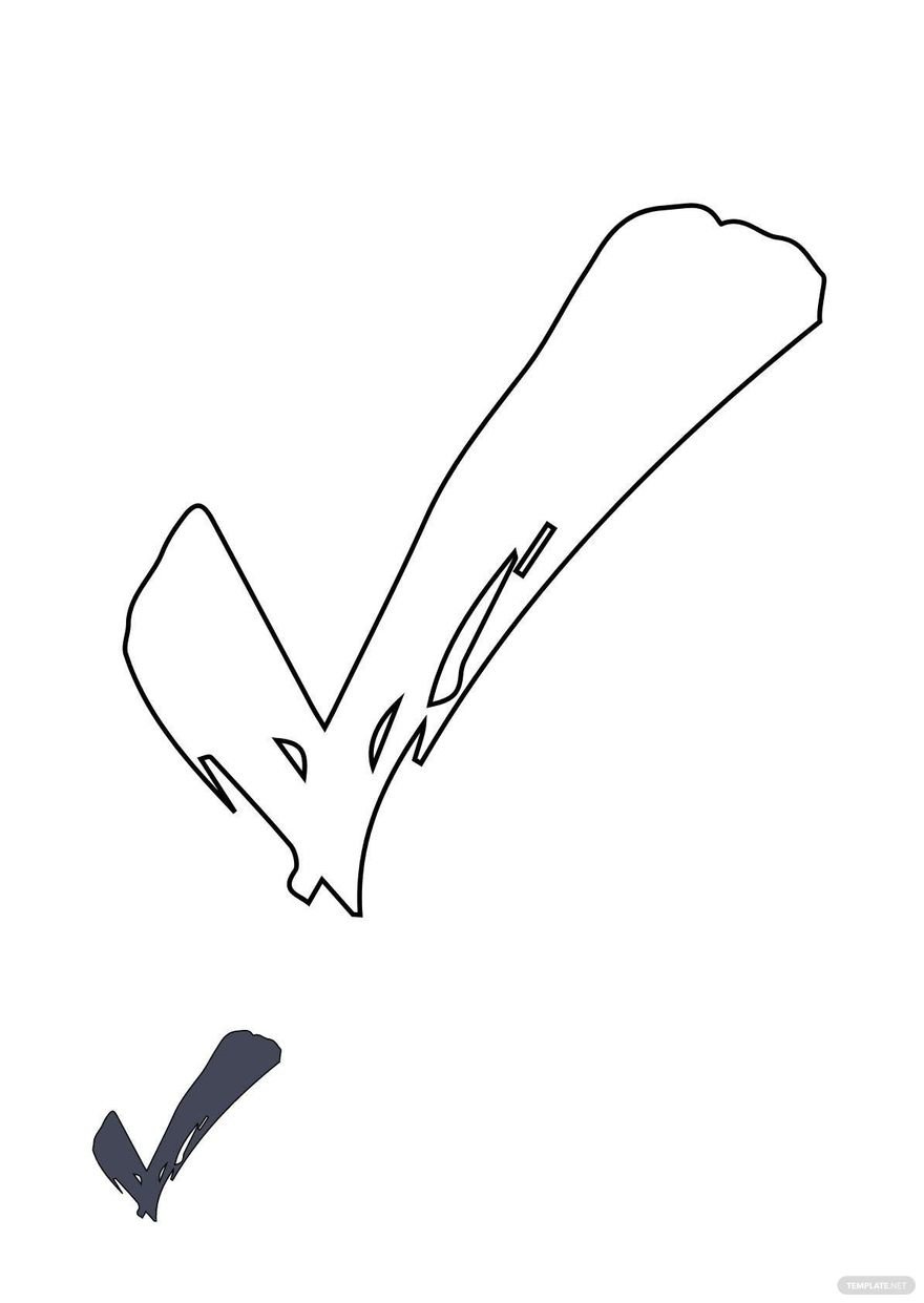 Free pencil check mark coloring page