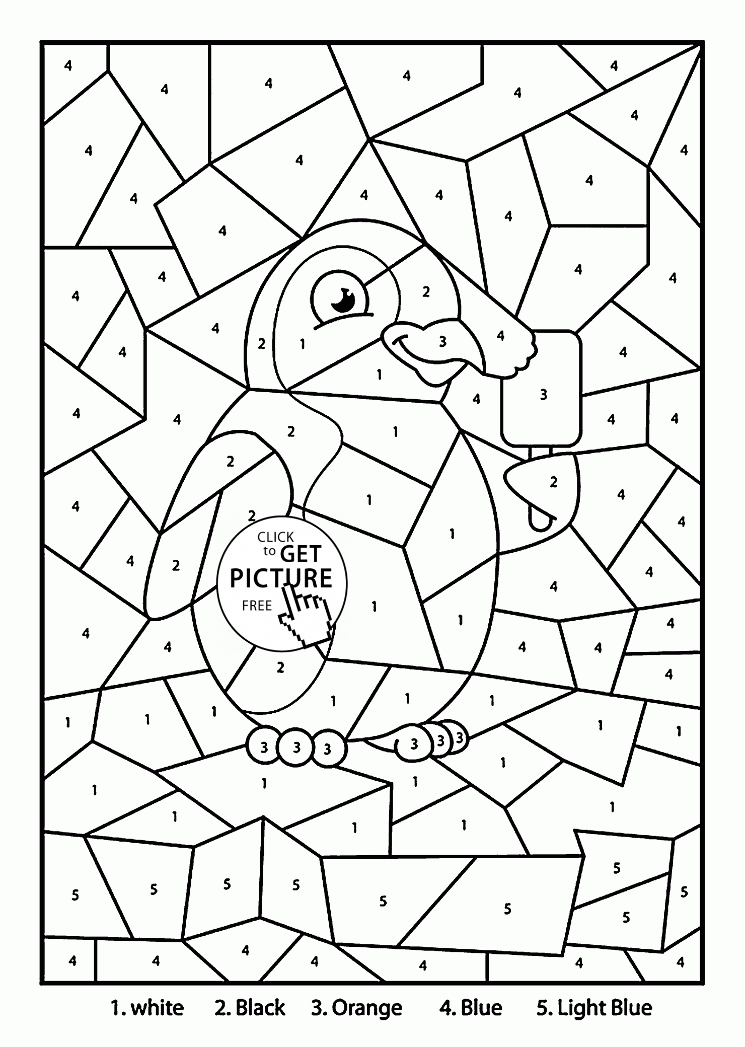 Color by number penguin coloring page for kids education coloring pages printables free