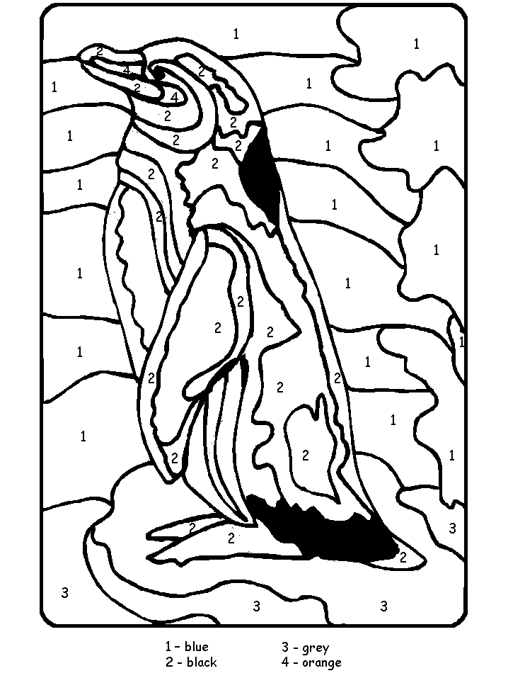 Penguin color by number penguin coloring pages animal coloring pages coloring pages