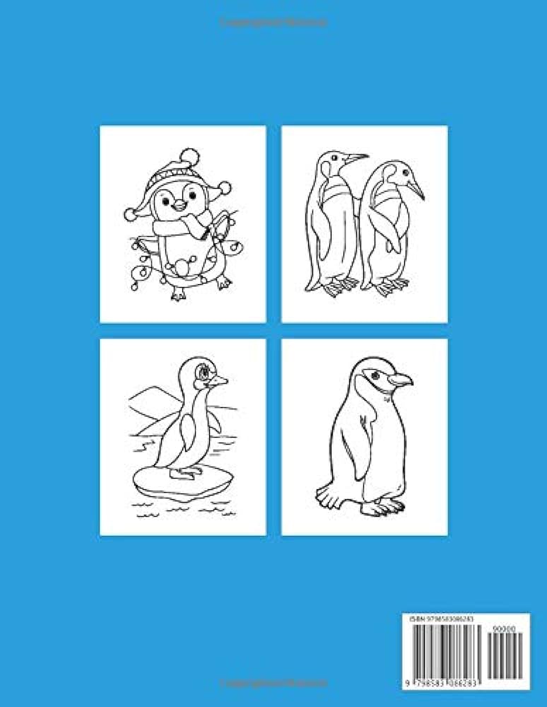 Penguin coloring book for kids fun simple penguin coloring pages for children