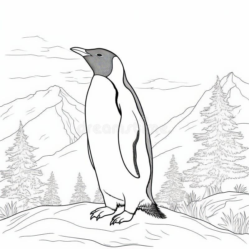 Penguin coloring page stock illustrations â penguin coloring page stock illustrations vectors clipart