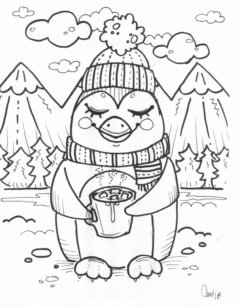 Penguin colouring sheet scyap