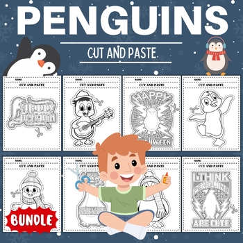 Penguin coloring page tpt