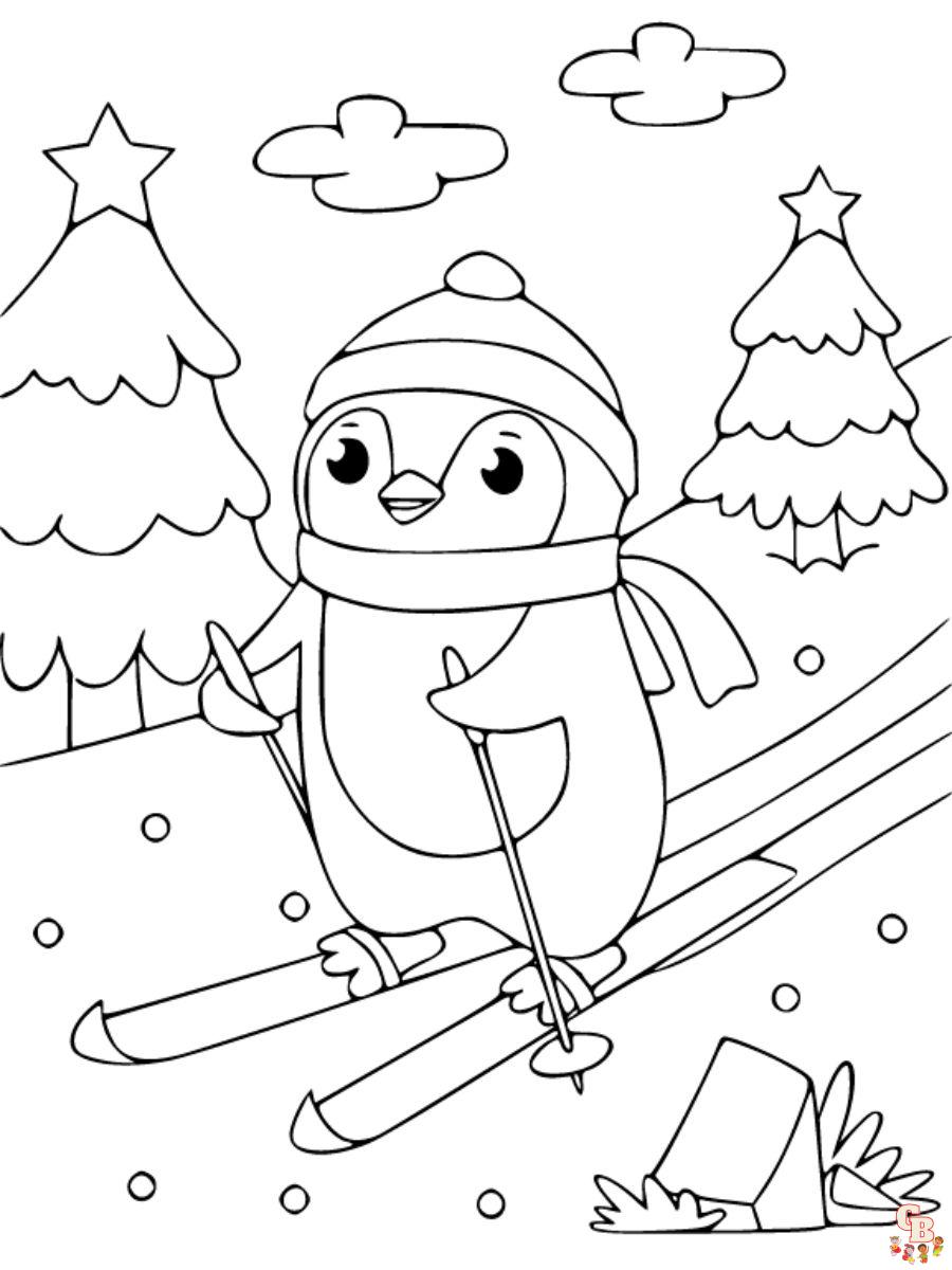 Penguin coloring pages printable free fun for kids