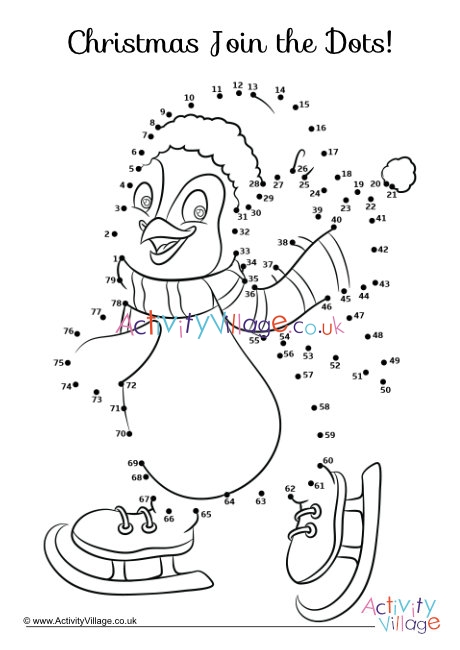 Christmas penguin dot to dot