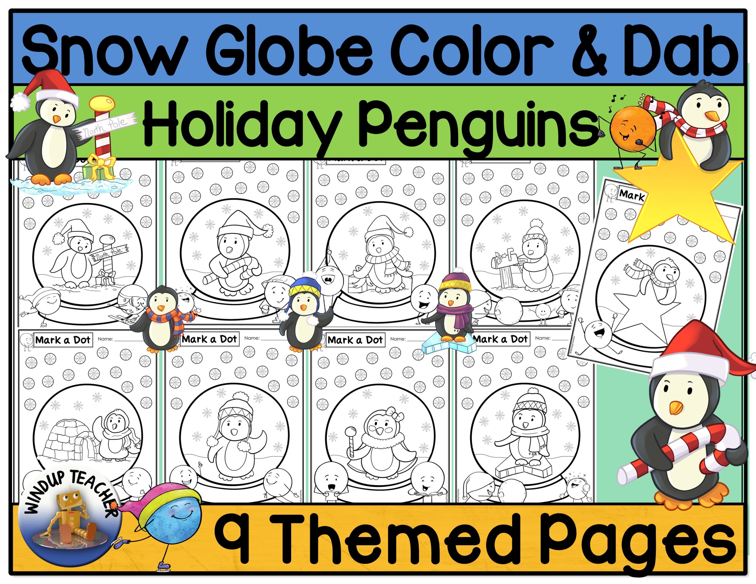 Penguin coloring activity winter do