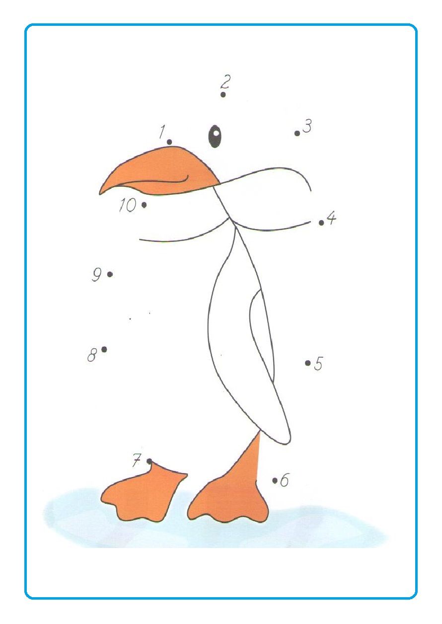 Penguin dot to dot worksheet