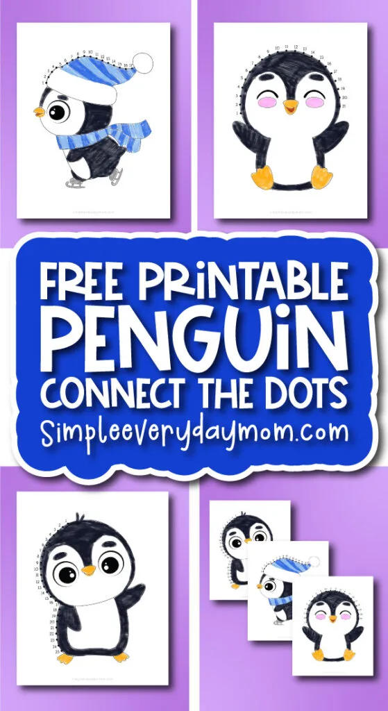 Penguin dot to dot for kids free printable