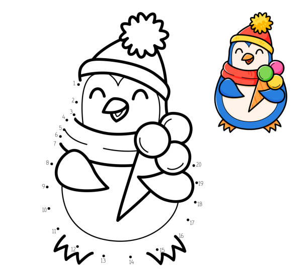 Dot to dot coloring pages pictures stock illustrations royalty