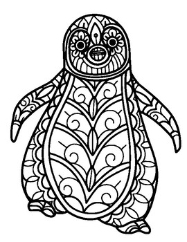 Penguin coloring pages coloring sheets penguin bird zentangle coloring pages