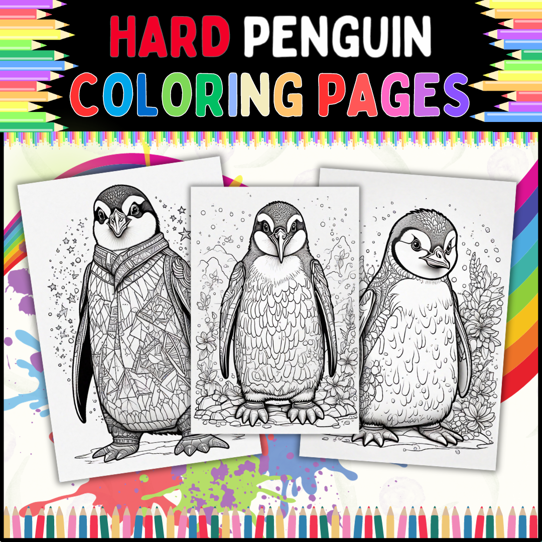 Hard penguin coloring pages a fun challenge for all ages made by teachers