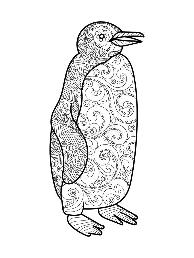Penguin coloring adults stock illustrations â penguin coloring adults stock illustrations vectors clipart