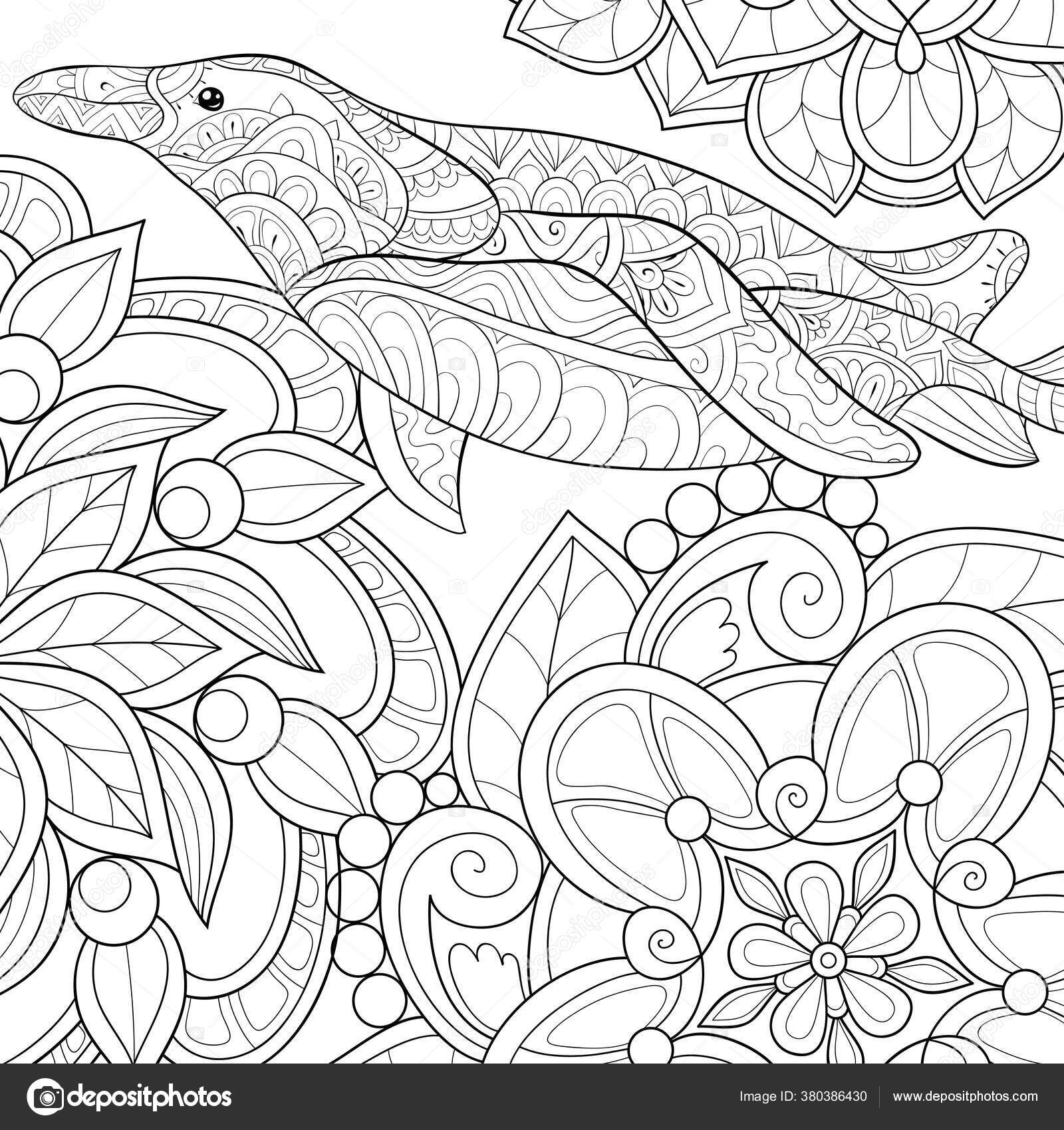 Cute penguin ornaments background image relaxing coloring page relaxing activity stock vector by nonuzza