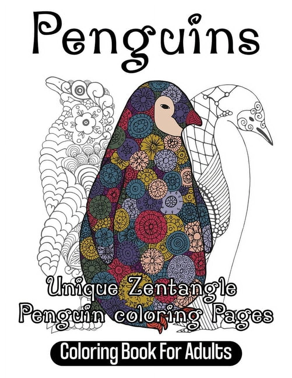 Penguins coloring book for adults unique zentangle penguin coloring pages