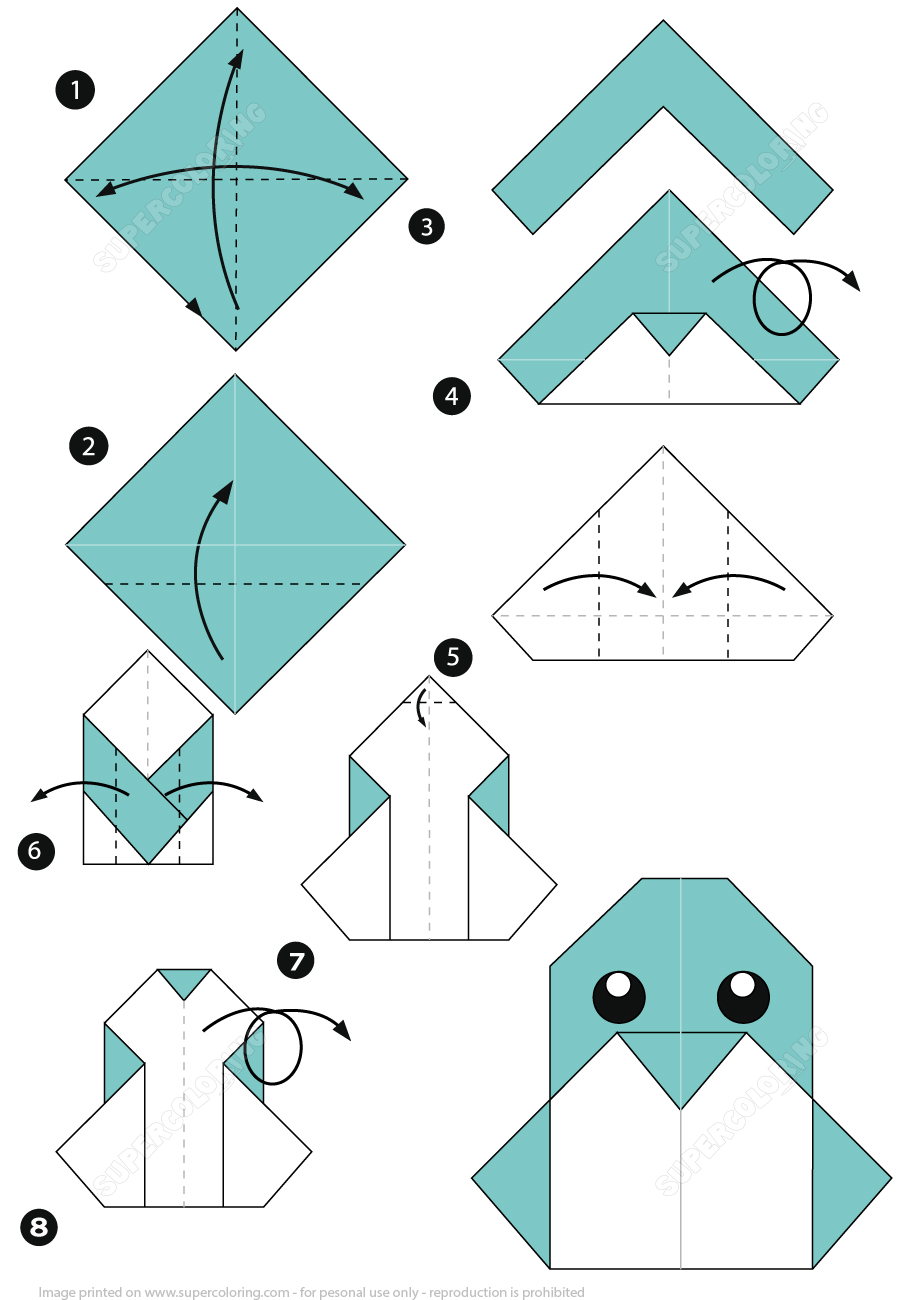 How to make an origami penguin instructions free printable papercraft templates