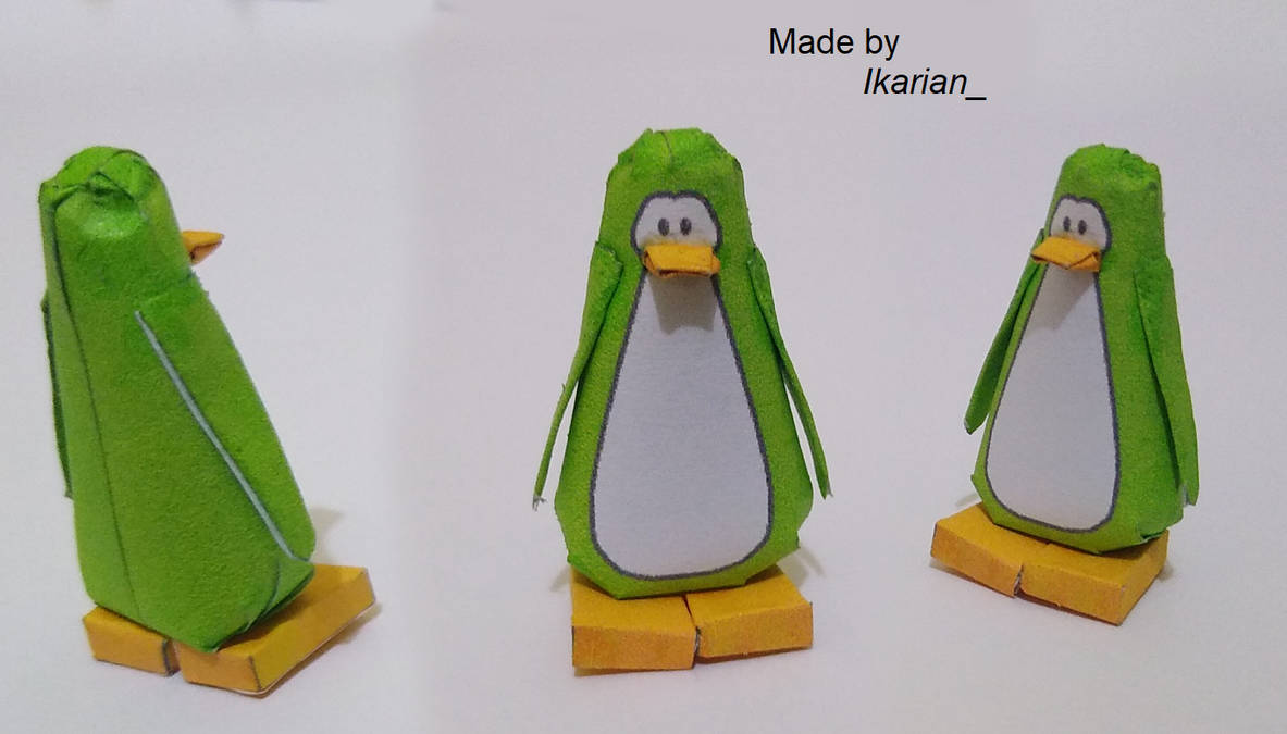 Club penguin paper toy by ikarian on