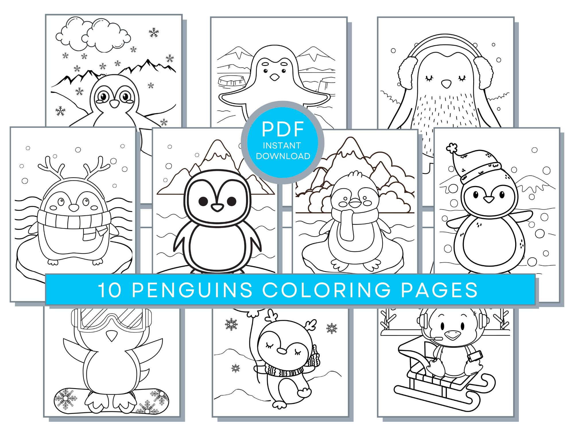 Penguin coloring pages penguin pdf penguin printables