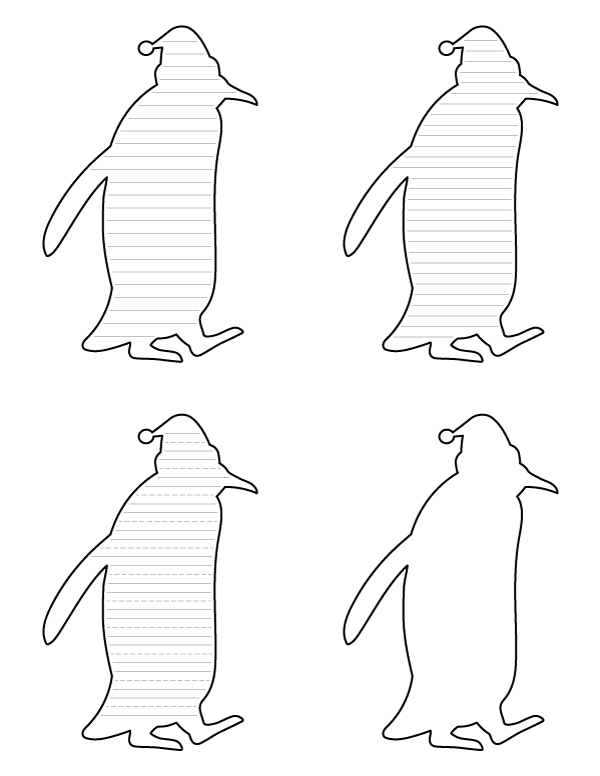 Free printable penguin with santa hat