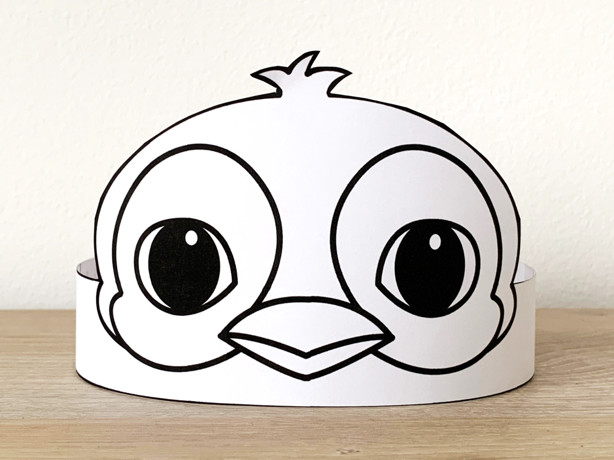 Penguin paper crown printable coloring craft made by teachers