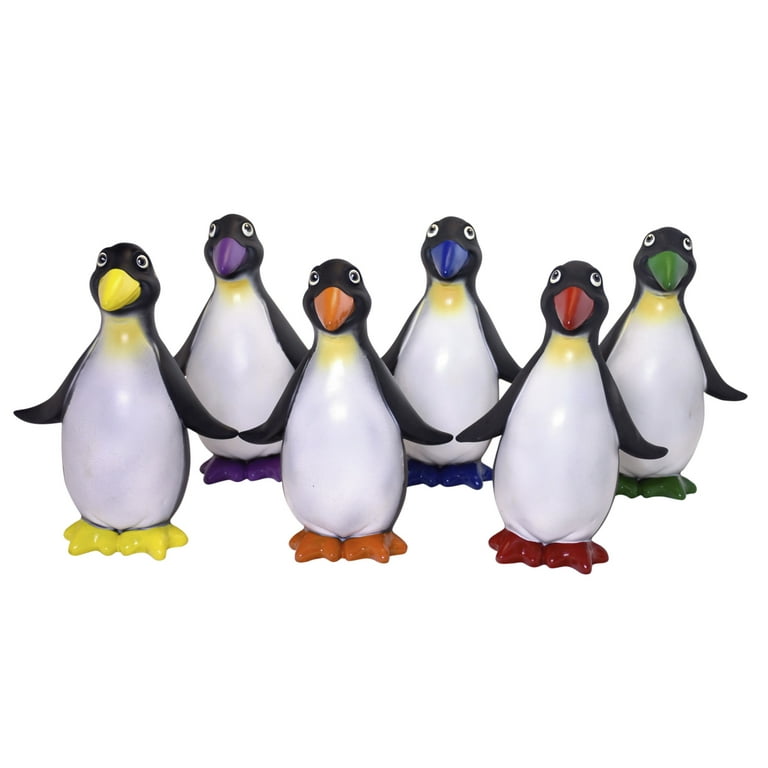 Sportime rubberlike penguins assorted colors set of