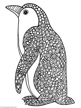 Penguin doodle coloring pages