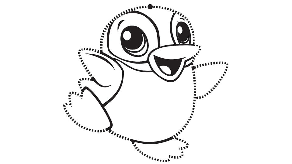Learning friends penguin tracing page