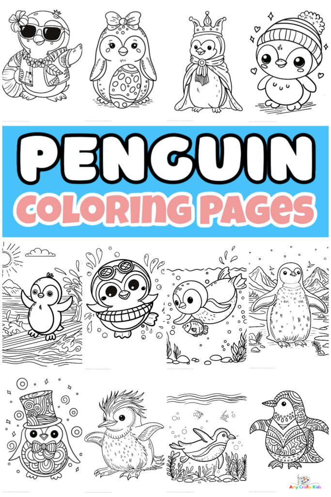 Printable penguin coloring pages for kids