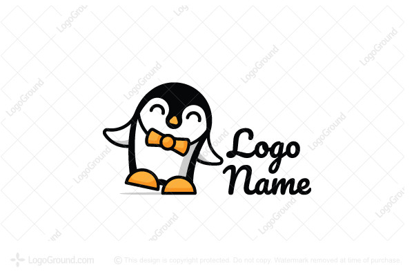 Penguin with bow tie logo