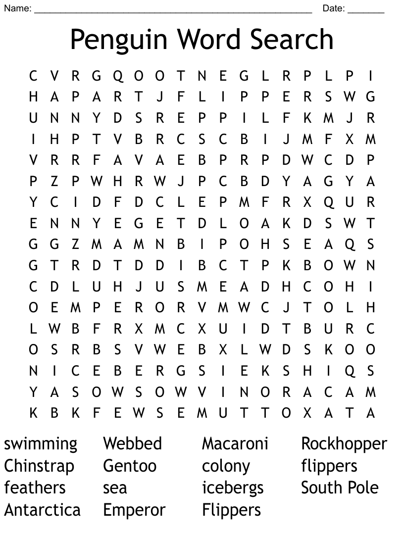 Penguin word search