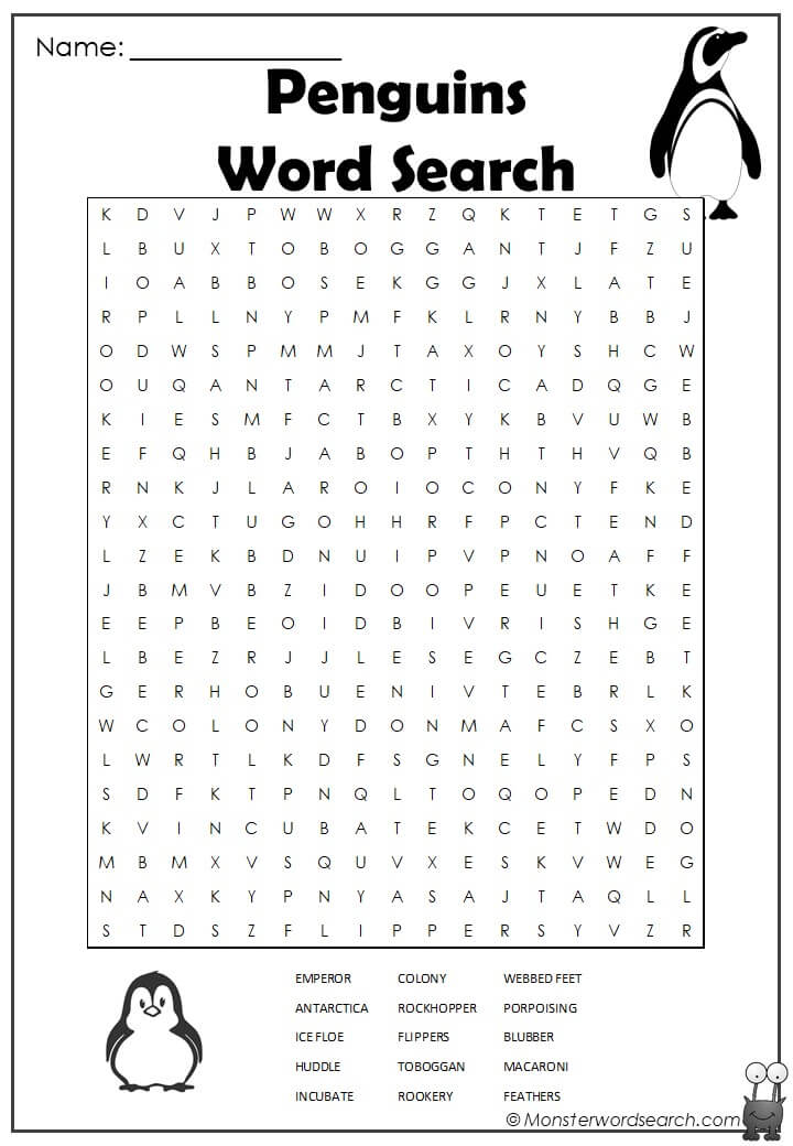 Penguins word search
