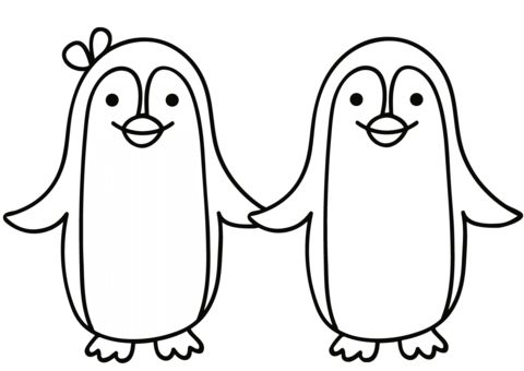 Penguin couple coloring page free printable coloring pages coloring pages free printable coloring pages animal valentine