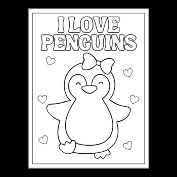 Penguin coloring pages by teachers helper tpt