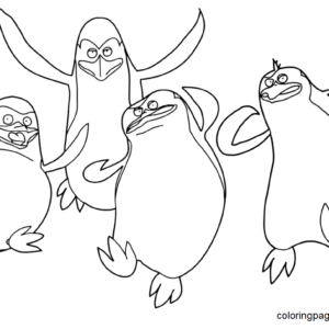 Penguins of madagascar coloring pages printable for free download